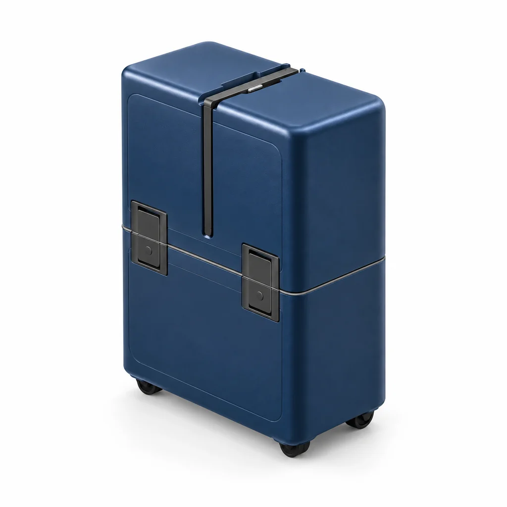 Closed navy Uprijt suitcase